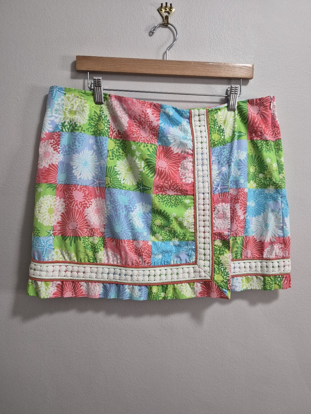 Lilly Pulitzer Patchwork Floral Skirt Skort Size 14